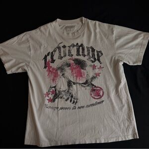 PacSun White and Pink Graphic Tee